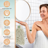 2 Pcs Towels Hanging Fuzzy Ball Hand Towels Chenille Hand Towels for Bathroom Hand Towels with Hanging Loops Beige and Light Green In Australia - Darrahopens