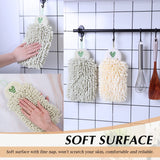 2 Pcs Towels Hanging Fuzzy Ball Hand Towels Chenille Hand Towels for Bathroom Hand Towels with Hanging Loops Beige and Light Green In Australia - Darrahopens
