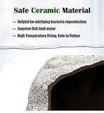 Aquarium Hideaway Rock Cave for Aquatic Pets to Breed, Play and Rest, Safe and Non-Toxic Ceramic Fish Tank Ornaments, Decor Stone