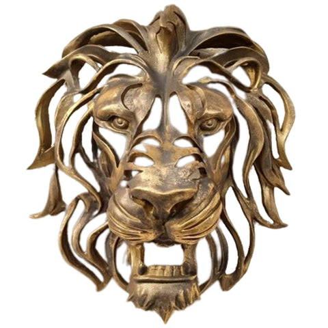 Gold Animal Head Wall Decor Wall Sculpture Home Decor Statue for Living Room Office Bedroom Modern Decor for Men Women Lion