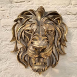 Gold Animal Head Wall Decor Wall Sculpture Home Decor Statue for Living Room Office Bedroom Modern Decor for Men Women Lion