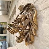 Gold Animal Head Wall Decor Wall Sculpture Home Decor Statue for Living Room Office Bedroom Modern Decor for Men Women Lion