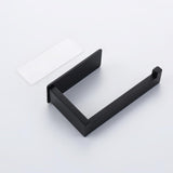 Self-Adhesive Toilet Paper Holder Black, Premium Stainless Steel Rustproof Toilet Roll Holder no Drilling for Bathroom, Kitchen