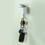 4 Pcs Cute Pet Hooks Cat Wall Hooks, Cute Box Cat Hooks Powerful Self Adhesive Hooks Without Drilling Cat Key Hanger for Coat Hat
