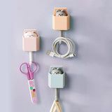 4 Pcs Cute Pet Hooks Cat Wall Hooks, Cute Box Cat Hooks Powerful Self Adhesive Hooks Without Drilling Cat Key Hanger for Coat Hat