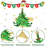 12Pcs Green Chirstmas Tree Napkin Rings,Golden Rings Designed with Red and for Christmas Dinning Table In Australia - Darrahopens