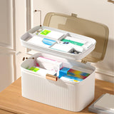 Household Medicine Box, Portable Medicine Box, Household Medicine Box Plastic Medical Box with Double Layer and Security (White)