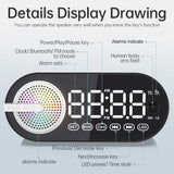 Digital Alarm Clock with Bluetooth Speaker, Dual Alarm Clock for Bedroom Heavy Sleeper Wireless Speaker  (Black)