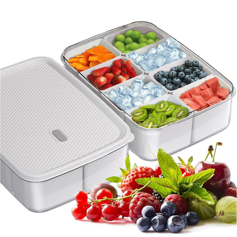 1Pcs Snack Tray with Lid Divided Serving Tray with Lid Veggie Fruit Tray Divided Serving Platter Snackle Box Charcuterie Container In Australia - Darrahopens