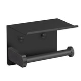 Self Adhesive Toilet Paper Holder with Phone Shelf Stainless Steel Wall Mounted Toilet Paper Roll Holder - Rustproof Black