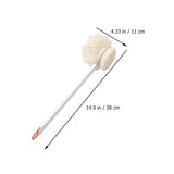 Shower Body Brush with Bristles and Bath Flower, Back Scrubber Bath Mesh with Long Handle for Skin Exfoliating Bath (Color :White)
