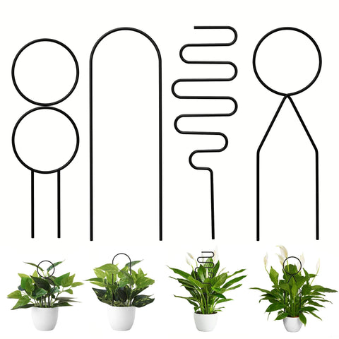 4 Pcs Small Metal Trellis for Potted Plants,Gold Trellis for Climbing Plants Indoor,Mini Trellis for Potted Plant Support (Black) In Australia - Darrahopens