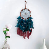 Peacock Green Feathers with Handmade Pearl and Wooden Beads,，Wall Hanging Decor for Bedroom Dorm Home Ornaments Craft Gift In Australia - Darrahopens