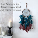 Peacock Green Feathers with Handmade Pearl and Wooden Beads,，Wall Hanging Decor for Bedroom Dorm Home Ornaments Craft Gift In Australia - Darrahopens