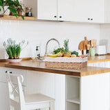 Storage Basket, Wicker Baskets for Organizing with Handle, Decorative Bins for Countertop, Toilet Paper Basket for(Set of 2,Beige)