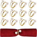 Napkin Buckle,12 Pcs Pearl Napkin Buckle Hoop Napkin Rings Circle Serviette Holder for Wedding Hotel Supplies Table Decoration In Australia - Darrahopens