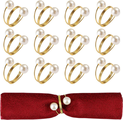 Napkin Buckle,12 Pcs Pearl Napkin Buckle Hoop Napkin Rings Circle Serviette Holder for Wedding Hotel Supplies Table Decoration In Australia - Darrahopens