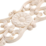 Wood Carved Onlays, 2Pcs Unpaint Decorative Appliques, Long Furniture Carving Decals for Cabinet Mirror Dresser Wall Closet