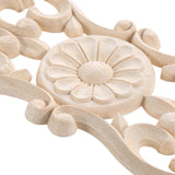 Wood Carved Onlays, 2Pcs Unpaint Decorative Appliques, Long Furniture Carving Decals for Cabinet Mirror Dresser Wall Closet