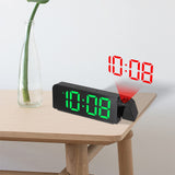 Black Projection Alarm Clock for Bedroom Led Digital Clock Projection On Ceiling Wall with USB Charge Battery Backup 180°Projector In Australia - Darrahopens