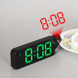 Black Projection Alarm Clock for Bedroom Led Digital Clock Projection On Ceiling Wall with USB Charge Battery Backup 180°Projector In Australia - Darrahopens