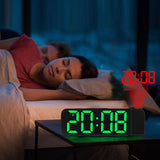 Black Projection Alarm Clock for Bedroom Led Digital Clock Projection On Ceiling Wall with USB Charge Battery Backup 180°Projector In Australia - Darrahopens