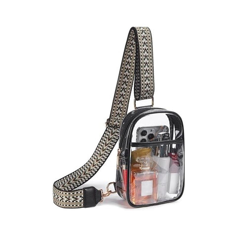 Clear Sling Bag, Clear Stadium Approved Crossbody Bag Purses for Women Heavy Duty Transparent Chest Bag with Adjustable Strap In Australia - Darrahopens