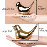 Small Birds Statues Gold Home Decor Modern Style Figurine Decorative Ornaments for Living Room, Bedroom, Office Desktop,  2pes