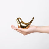 Small Birds Statues Gold Home Decor Modern Style Figurine Decorative Ornaments for Living Room, Bedroom, Office Desktop,  2pes