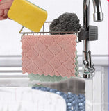 Sponge Holder for Kitchen Sink,Sponge Holder Over Faucet Kitchen Sink Caddy Organizer, Faucet Drainage Shelf, Stainless Steel