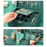 Jewelry Box Organizer, Necklace Jewelry Storage Organizer with Drawer Lock Women Jewelry Display Holder Case