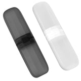 2 Pcs Portable Toothbrush Travel Holders Toothbrush Holder for Travel Toothbrush Case Transparent Plastic White Transparent Black In Australia - Darrahopens