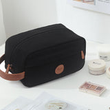 Toiletry Bag Hanging Dopp Kit for Men Water Resistant Canvas Shaving Bag with Large Capacity for Travel- Black