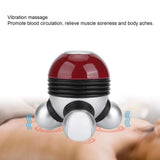 Mini Portable Hand Held Body Vibrating Massager Electric Full Body Massager with LED Light Battery Operated Vibration Massage(Red)