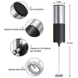 Electric Battery Powered Foam Maker For Coffee Durable Mini Drink Mixer Food Grade Material, Silver + Black In Australia - Darrahopens