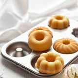 Donut Pan Non-Stick 6-Cavity Bakeware Carbon Steel Cake Baking Mold Mini-Sized Donuts Biscuit Bagels (Champagne Gold 2pes) In Australia - Darrahopens