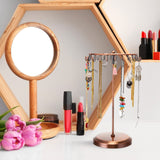 Rotating Necklace Holder Metal Necklace Stand Necklace Organizer for Bracelet Earring Keychain Ring Jewelry 13.4 Inch  (Bronze) In Australia - Darrahopens