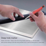 Deep Hole Marker Premium Mechanical Pencil Marker with Integrated Sharpener-for Wood, Metal,Stone I Drill Hole Marker, Red