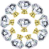 Dresser Drawer Cabinet Knobs 30mm Diamond Shaped Crystal Glass Knobs Pulls for Kitchen Wardrobe Cupboard (10 Pack, Gold) In Australia - Darrahopens