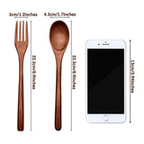 6pcs Wooden Spoons Forks Set Wood Dinner Utensil Set Reusable Flatware Tableware Set Handmade Natural Cutlery Set Includes Wood