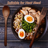 6pcs Wooden Spoons Forks Set Wood Dinner Utensil Set Reusable Flatware Tableware Set Handmade Natural Cutlery Set Includes Wood