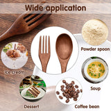 6pcs Wooden Spoons Forks Set Wood Dinner Utensil Set Reusable Flatware Tableware Set Handmade Natural Cutlery Set Includes Wood