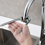 Faucet Aerator Key and Removal Tool Carbon Steel Cache Aerator Wrench Faucet Aerator, Brushed Nickel