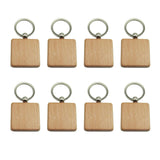 Blank Wooden Keychain DIY Handmade Geometric Tag Pendant Keyring Purse Backpack Ornament 10 Pcs In Australia - Darrahopens