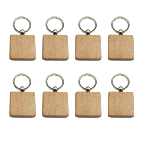 Blank Wooden Keychain DIY Handmade Geometric Tag Pendant Keyring Purse Backpack Ornament 10 Pcs In Australia - Darrahopens