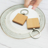 Blank Wooden Keychain DIY Handmade Geometric Tag Pendant Keyring Purse Backpack Ornament 10 Pcs In Australia - Darrahopens