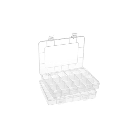 Storage box 2 Pack 18 Grids Plastic Organizer Box Adjustable Dividers, Storage Box For Jewelry, Art DIY Crafts, Tapes,Beads In Australia - Darrahopens