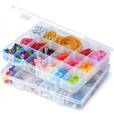 Storage box 2 Pack 18 Grids Plastic Organizer Box Adjustable Dividers, Storage Box For Jewelry, Art DIY Crafts, Tapes,Beads