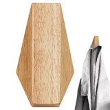Wood Coat Hooks Wall Mounted | Angular Minimalist Hooks Wall Mounted | Japanese Style Natural Simple Rustic Home Foyer