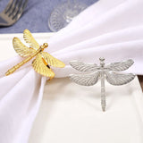 2PCS Dragonfly Napkin Ring Gold DIY Hotel Wedding Banquet Table Display Metal Napkin Buckle （Gold /Silver） In Australia - Darrahopens